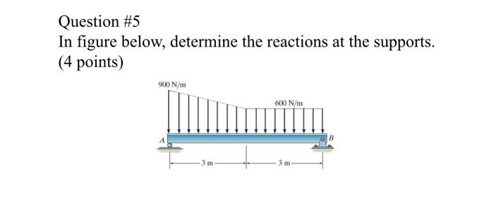 Solved Question \#5 In figure below, determine the reactions | Chegg.com