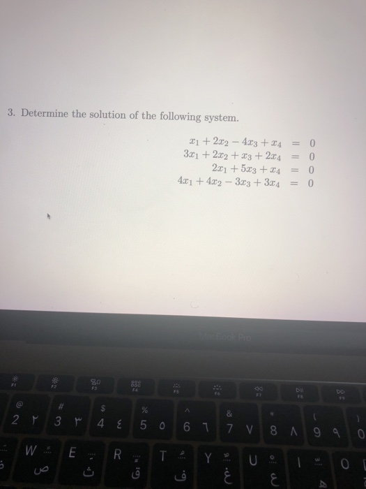 Solved 3. Determine The Solution Of The Following System. 21 | Chegg.com