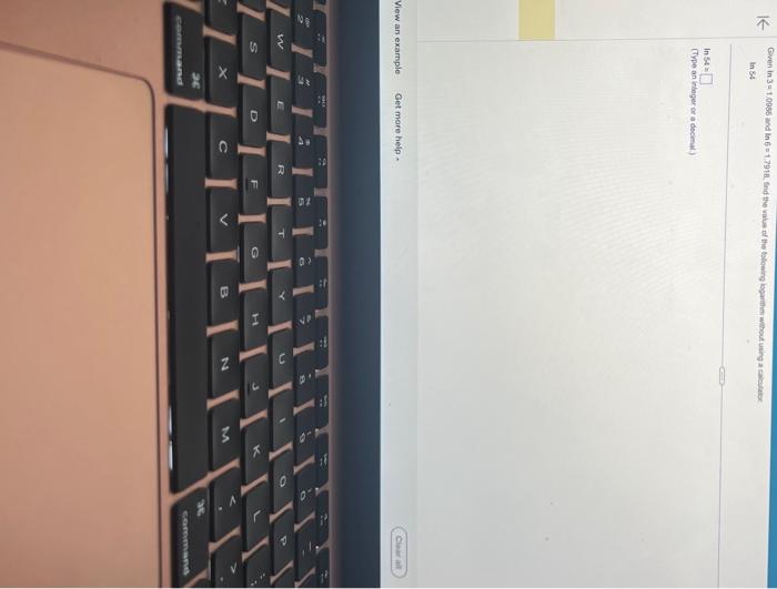 Solved ln84 ln34= (Type an inleger or a decirty.) | Chegg.com