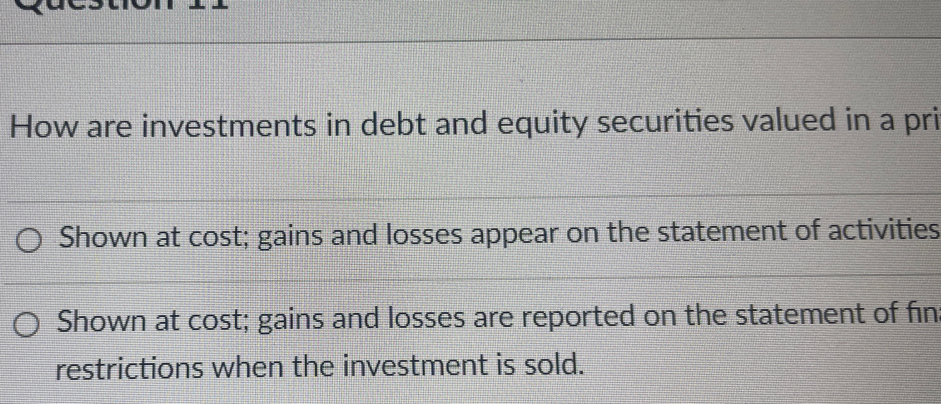Solved How are investments in debt and equity securities | Chegg.com