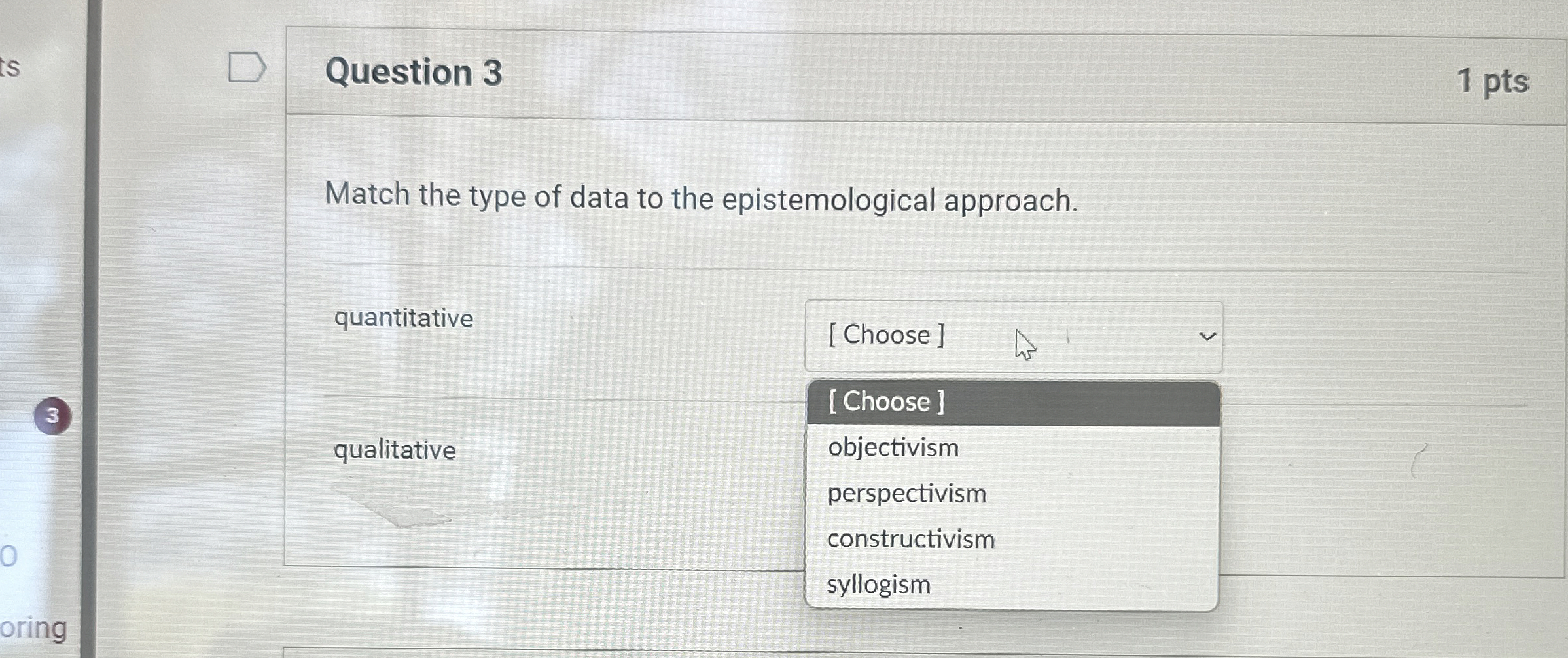 Solved Question 31 ﻿ptsMatch the type of data to the | Chegg.com