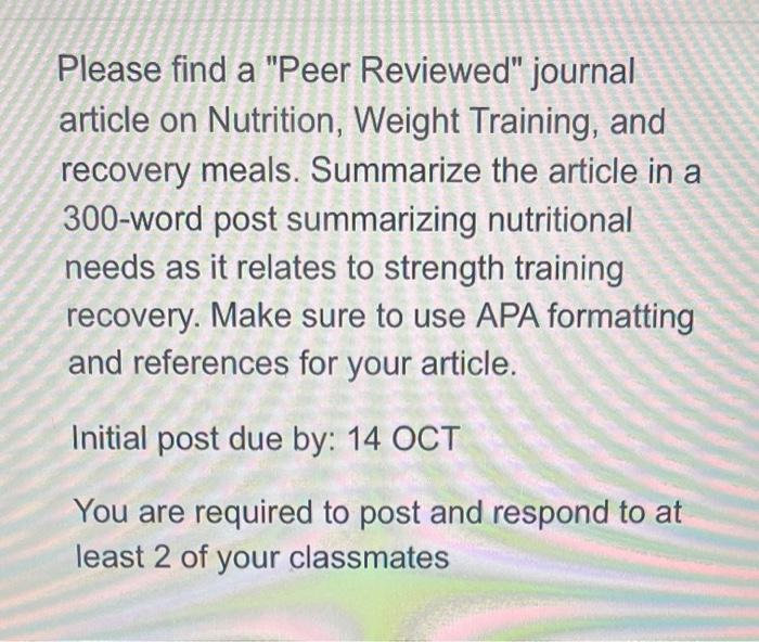 Please find a quot Peer Reviewed quot journal article on Chegg com