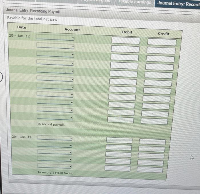 Solved Journal Entry: Recording Payroll Journal Entry: | Chegg.com