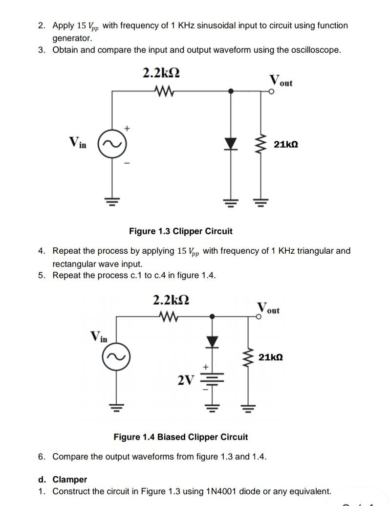 Solved Experiment 1 Diode Application Rectifier Clipper 1673