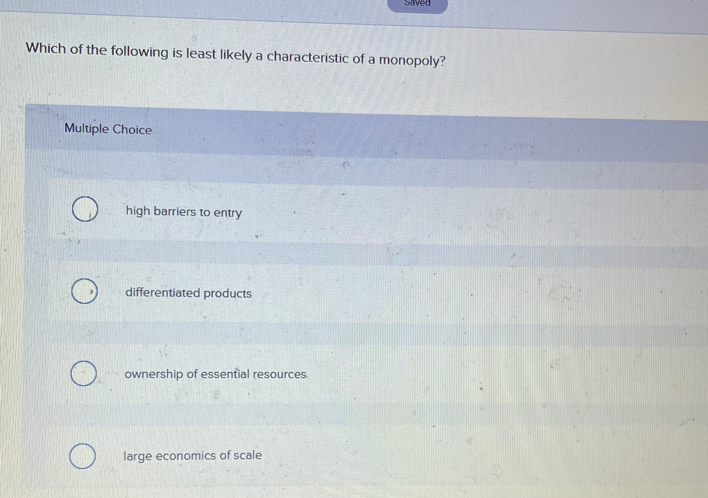 Solved Which of the following is least likely a | Chegg.com