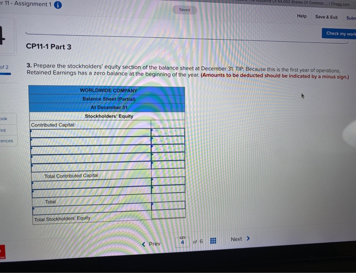 Solved ucation.com Chapter 11 - Assignment 1 1. Record The | Chegg.com