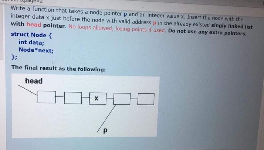Solved Write a function that takes a node pointer p and an | Chegg.com