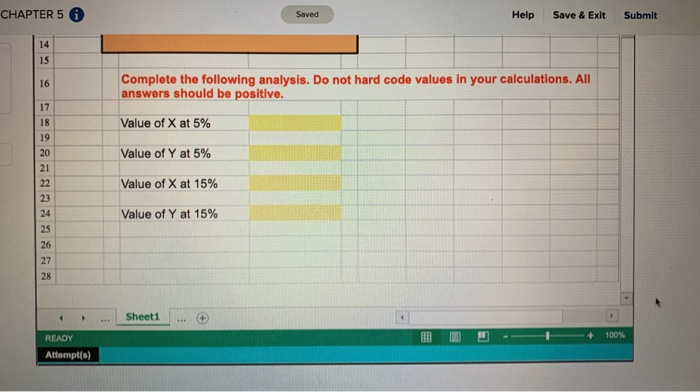 Solved CHAPTER 5 6 Saved Help Save & Exit Submit x & E F G H | Chegg.com