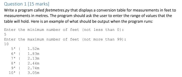 Solved Question 1 [15 marks] Write a program called | Chegg.com