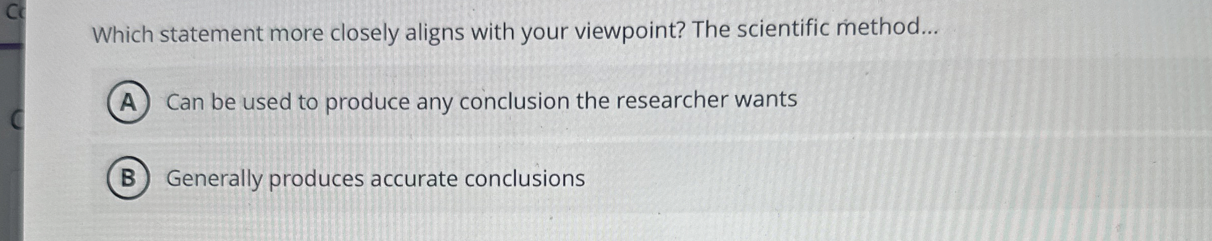 Solved Which statement more closely aligns with your | Chegg.com