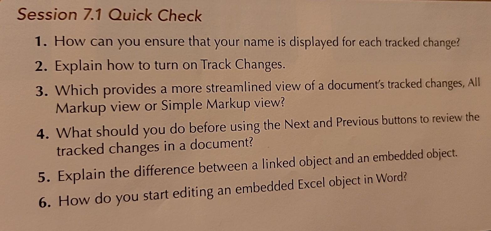 Solved Session 7.1 Quick Check 1. How can you ensure that