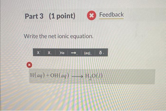 Write Out The Balanced Molecular Equation For The | Chegg.com