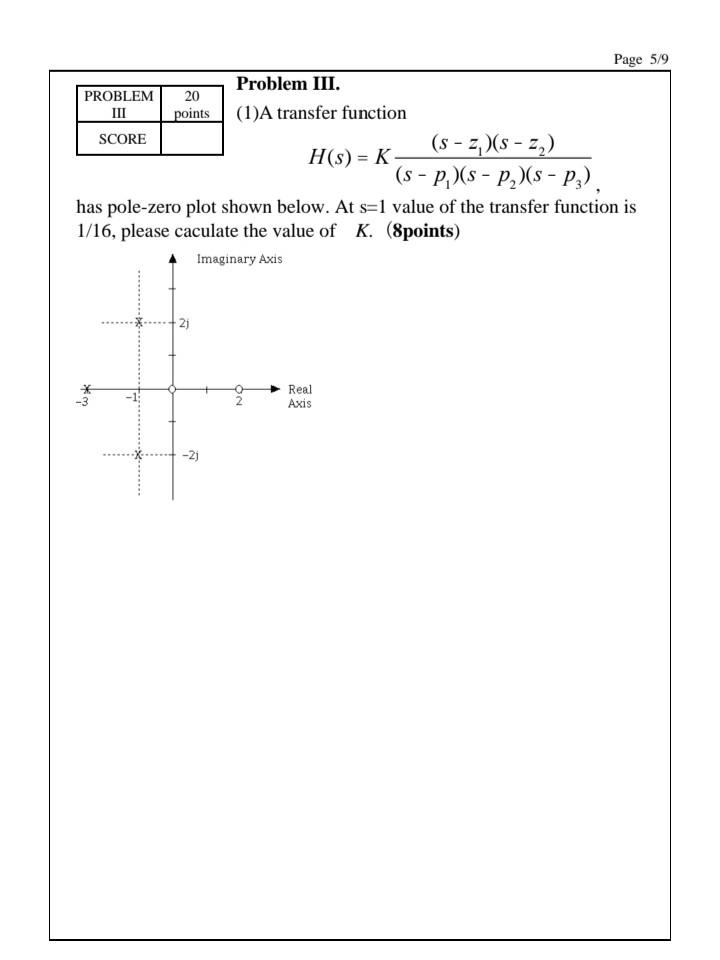Solved Page 5/9 Problem III. PROBLEM 20 III points (1)A | Chegg.com