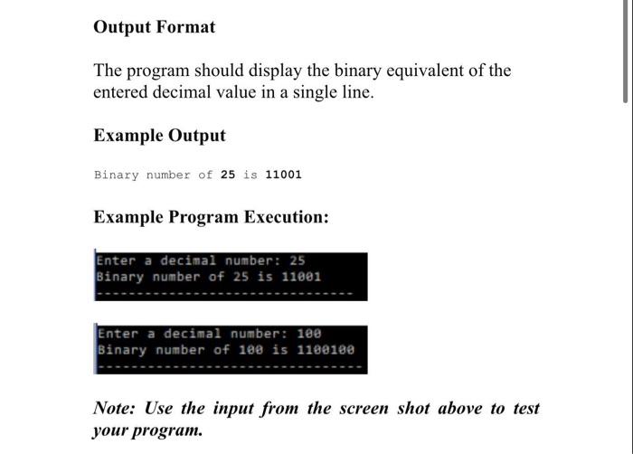 Solved Problem 1 - Decimal to Binary(5 pts.) Description: | Chegg.com image.