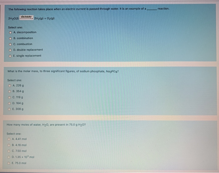 Solved The following reaction takes place when an electric | Chegg.com