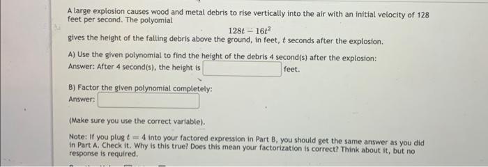 Solved A Large Explosion Causes Wood And Metal Debris To 