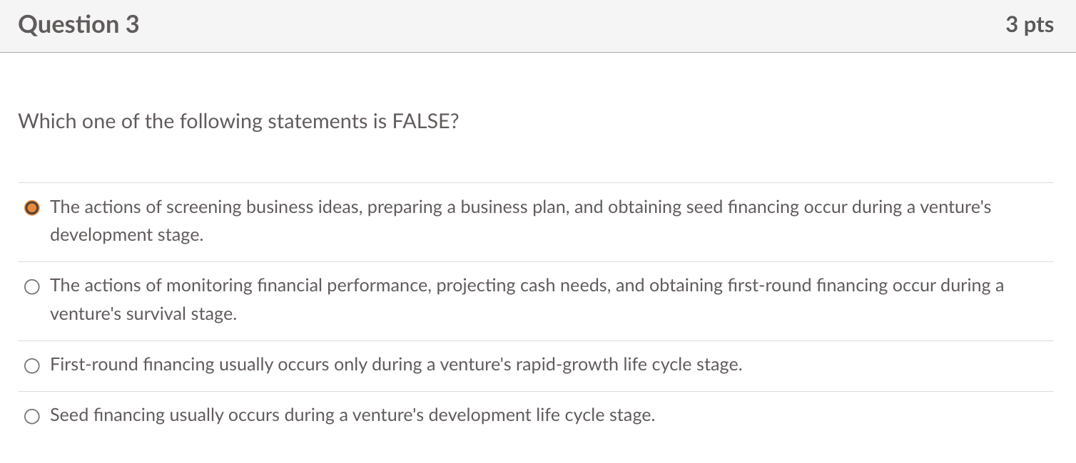 Solved Question 3Which one of the following statements is | Chegg.com