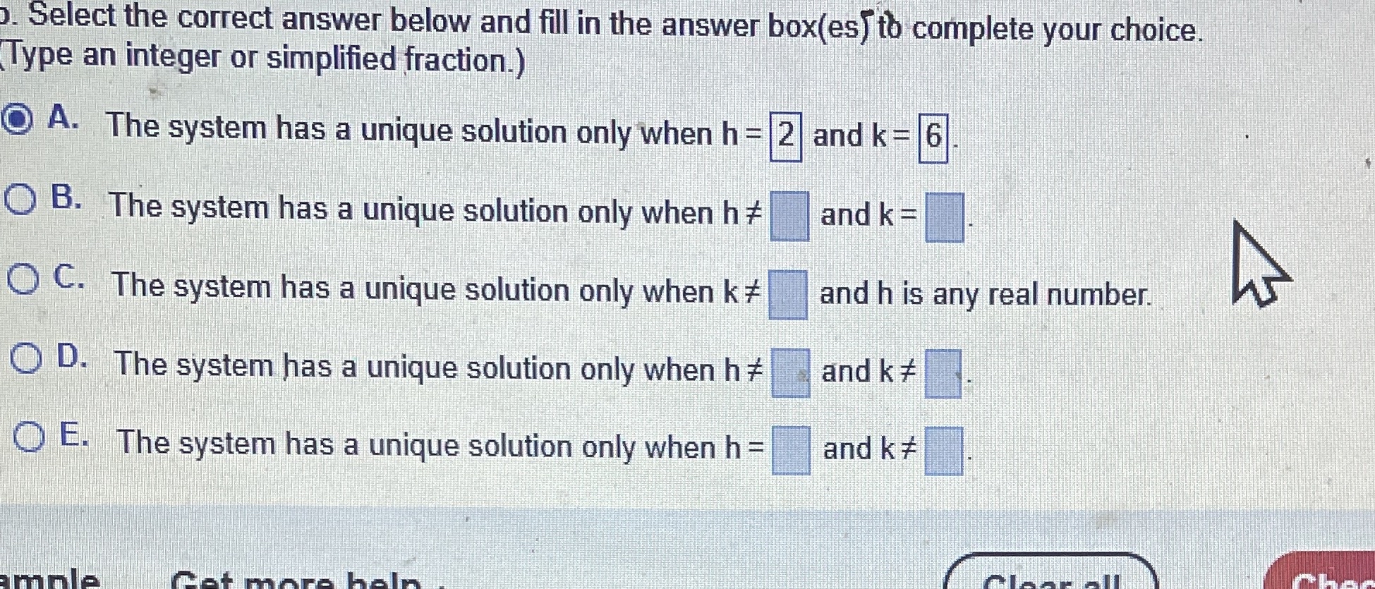 Solved Select the correct answer below and fill in the | Chegg.com