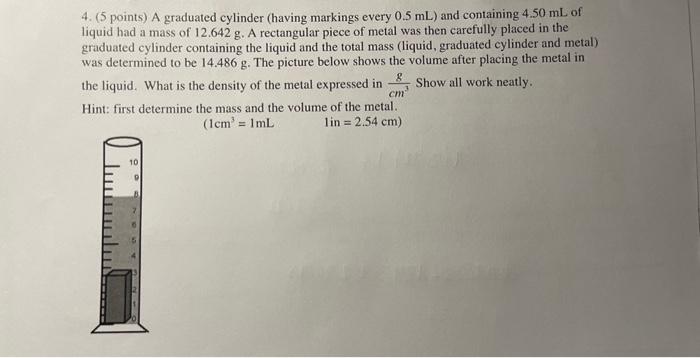 Solved Liquid Had A Mass Of 12 642 G A Rectangular Piece Of Chegg Com   Image