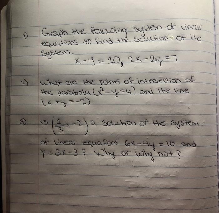 Solved Graph The Following System Of Linear Equations To Chegg Com