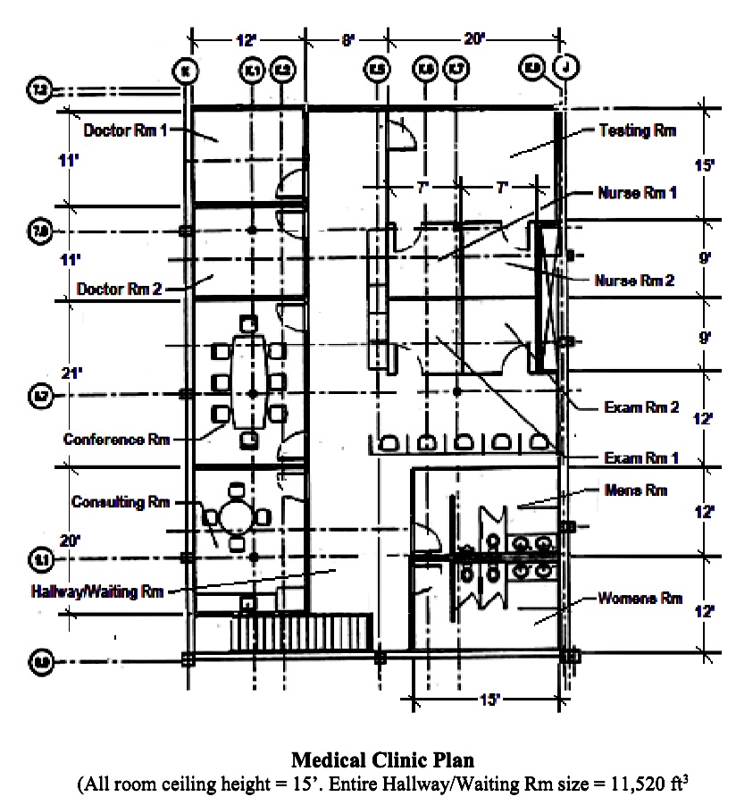 Solved Medical Clinic Plan(All room ceiling height =15'. | Chegg.com