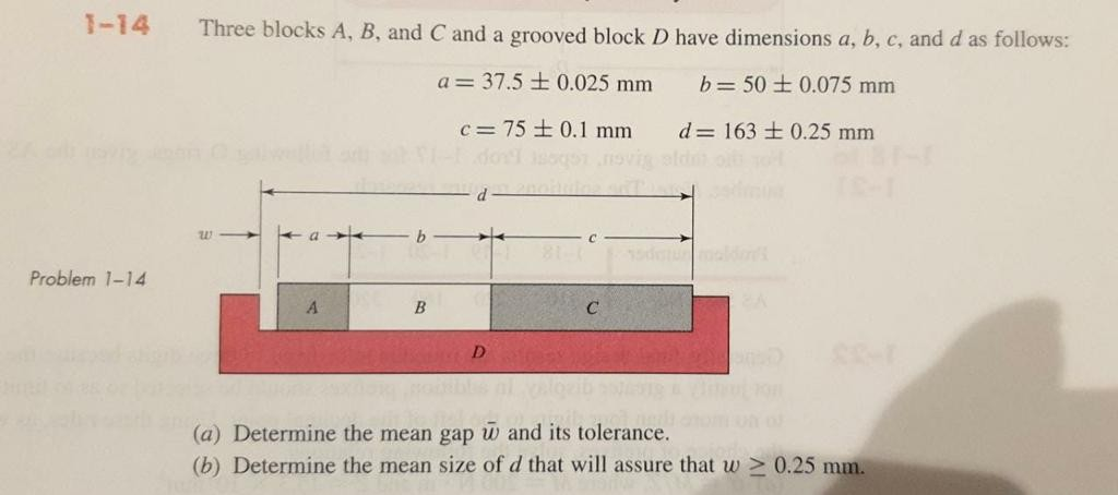 Solved -14 Three blocks A, B, and C and a grooved block D | Chegg.com