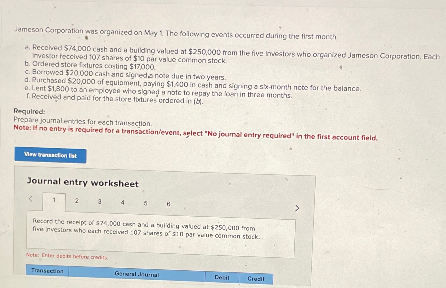 Solved Jameson Corporation Was Organized On May 1. ﻿The | Chegg.com