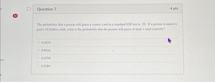 Solved 13 Question 1 Each question on the SAT Exam has 5 | Chegg.com