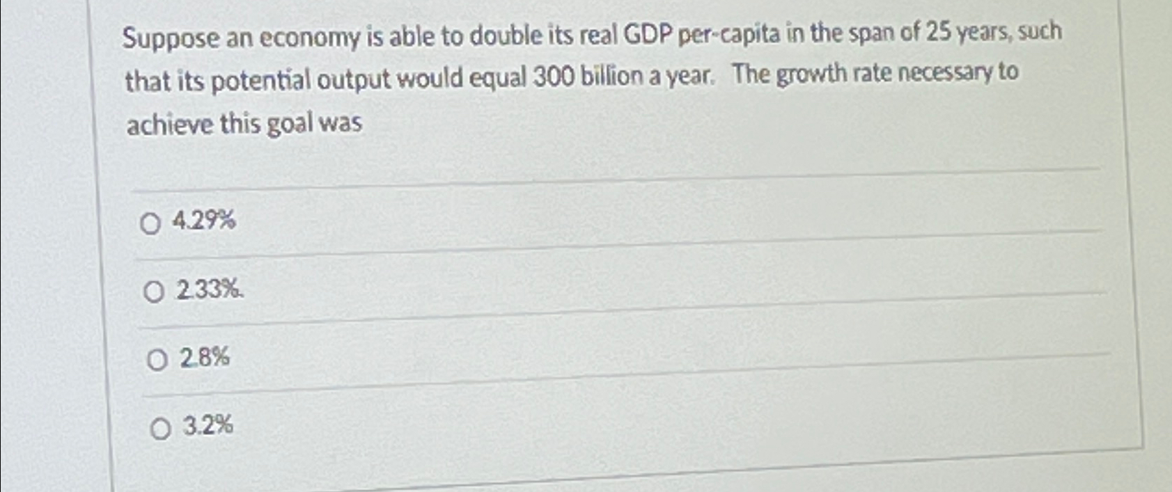 Solved Suppose An Economy Is Able To Double Its Real GDP | Chegg.com