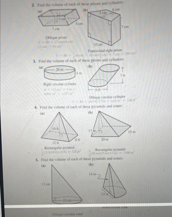 Solved 2. Find the wolume of each of these prisms and | Chegg.com ...