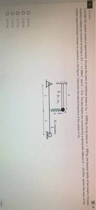 Solved 20 points Consider the system shown in figure below | Chegg.com