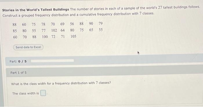 Solved Stories in the World's Tallest Buildings The number | Chegg.com