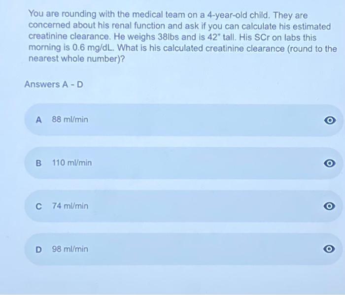 Solved You are rounding with the medical team on a | Chegg.com
