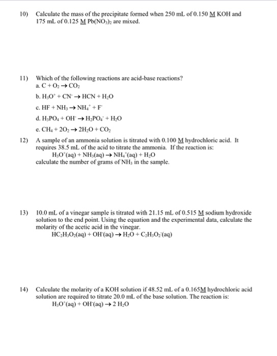 Solved 10) Calculate the mass of the precipitate formed when | Chegg.com