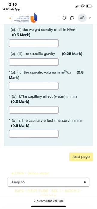 Solved (a). A lubricating oil having the dynamic viscosity | Chegg.com