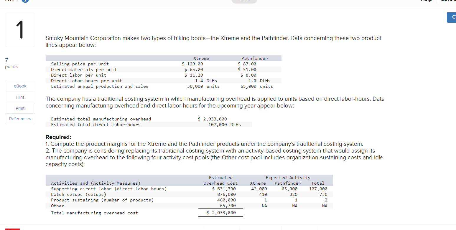 Solved 1 ﻿compute The Product Margins For The Xtreme And 6017