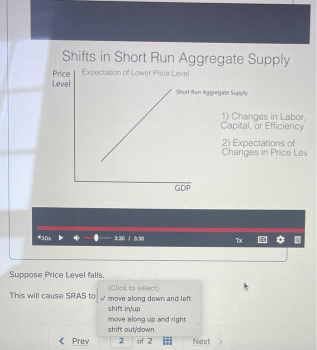Solved Shifts in Short Run Aggregate Supply Pr Le n | Chegg.com