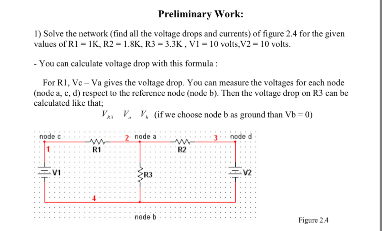 Solved Solve the network (find all the voltage drops and | Chegg.com