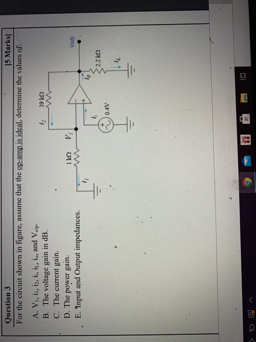 Solved olp ܕi Question 3 15 Marks] For the circuit shown in | Chegg.com