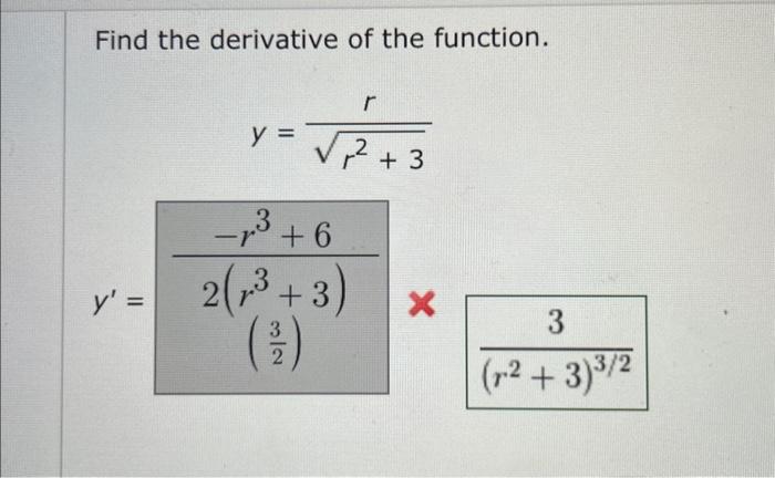 Solved Find the derivative of the function. | Chegg.com