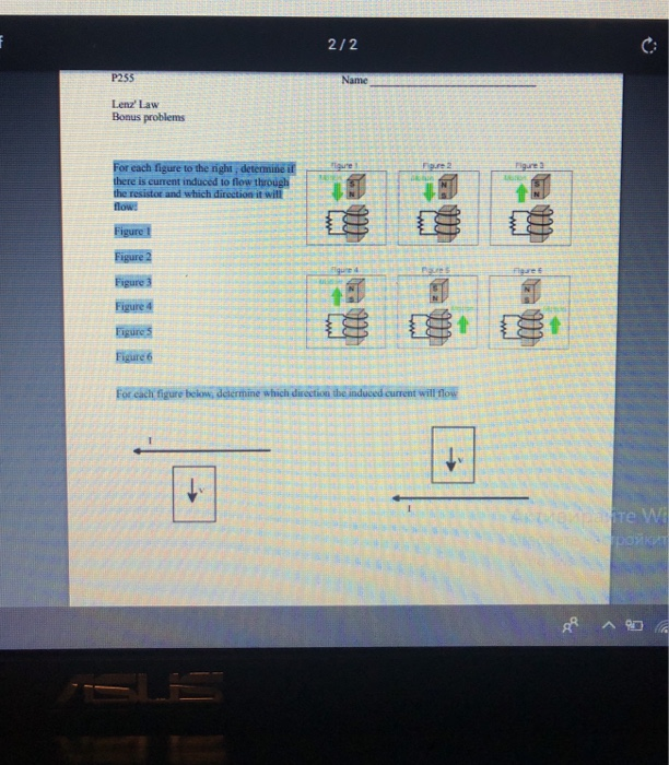 Solved 1Lenz’s Law, Bonus In each figure, a magnet is | Chegg.com