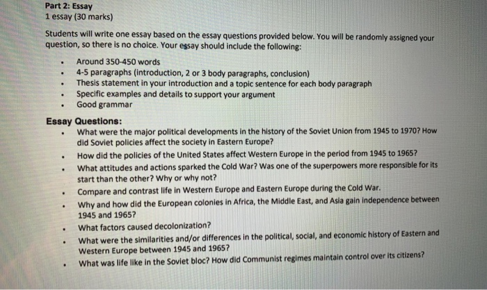 history essay questions examples