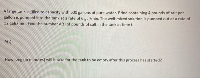 solved-a-large-tank-is-filled-to-capacity-with-600-gallons-chegg