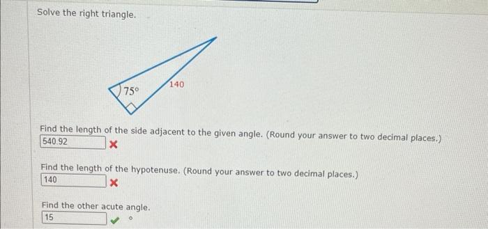 Solved Solve The Right Triangle Find The Lenath Of The Side