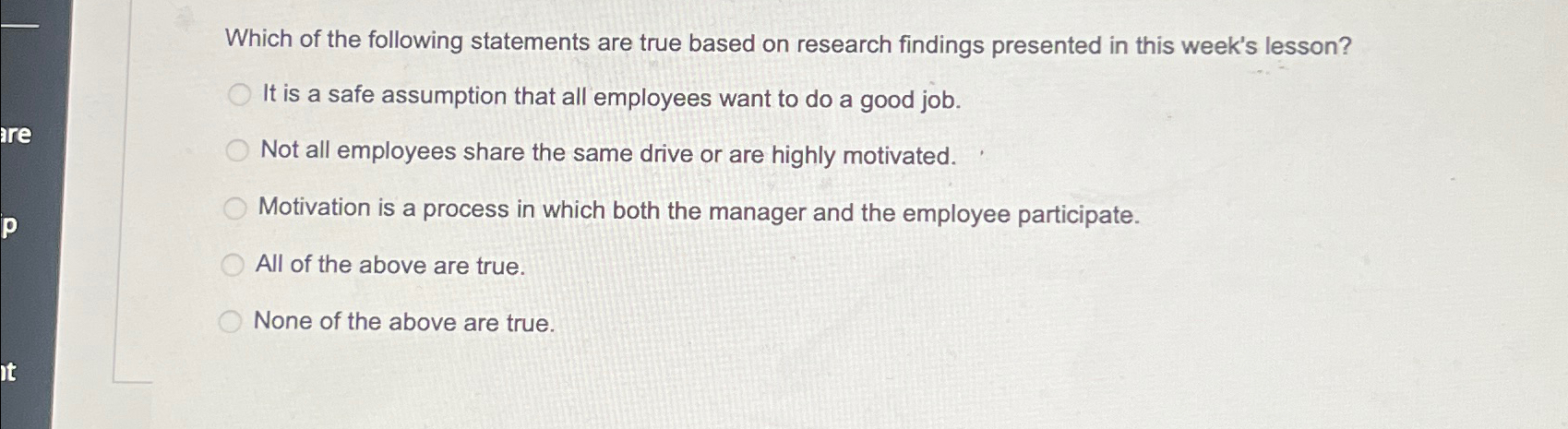 Solved Which of the following statements are true based on | Chegg.com