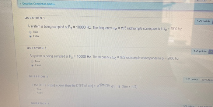 Solved Question Completion Status: QUESTION 1 1.25 points A | Chegg.com