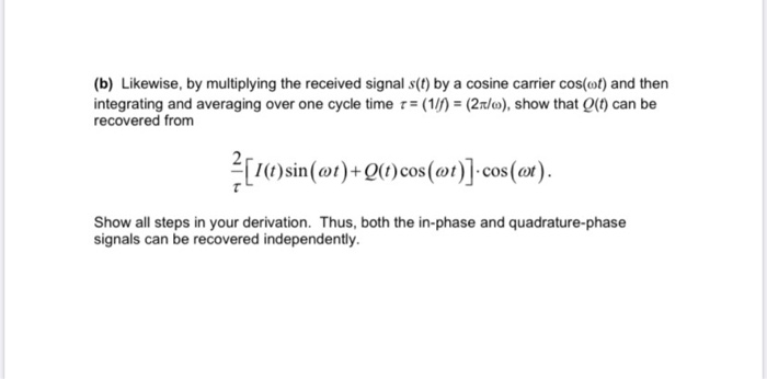 Solved To investigate the demodulation of orthogonal | Chegg.com