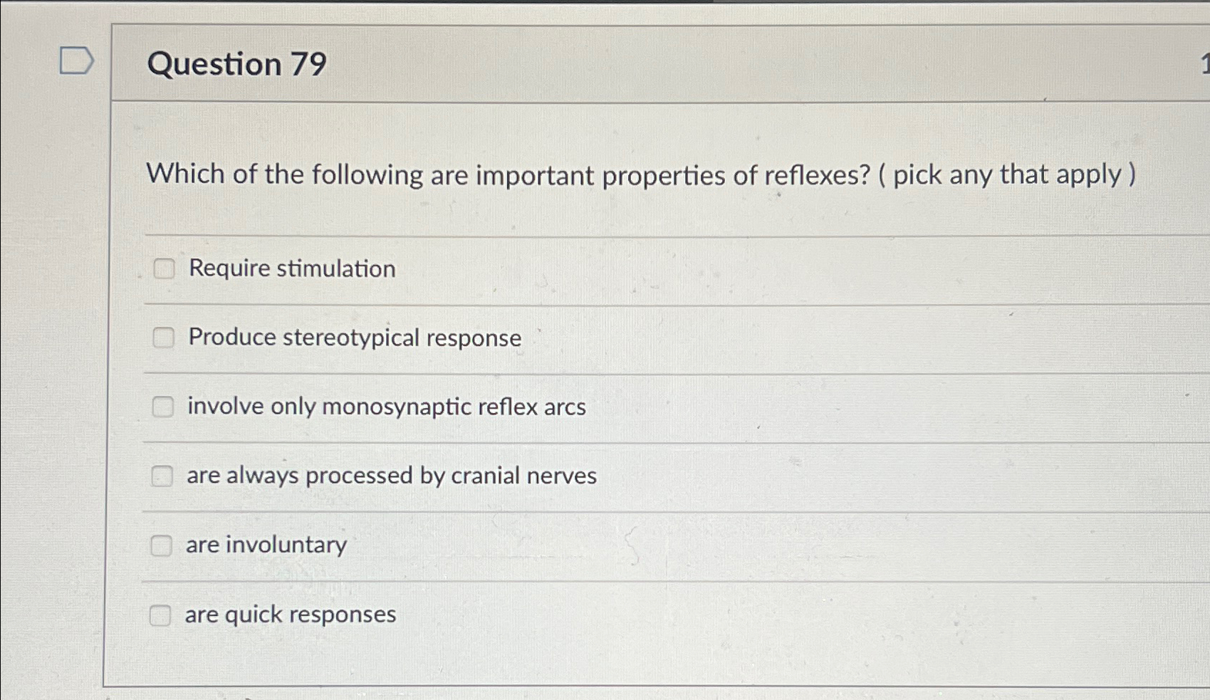 Solved Question 79Which of the following are important | Chegg.com