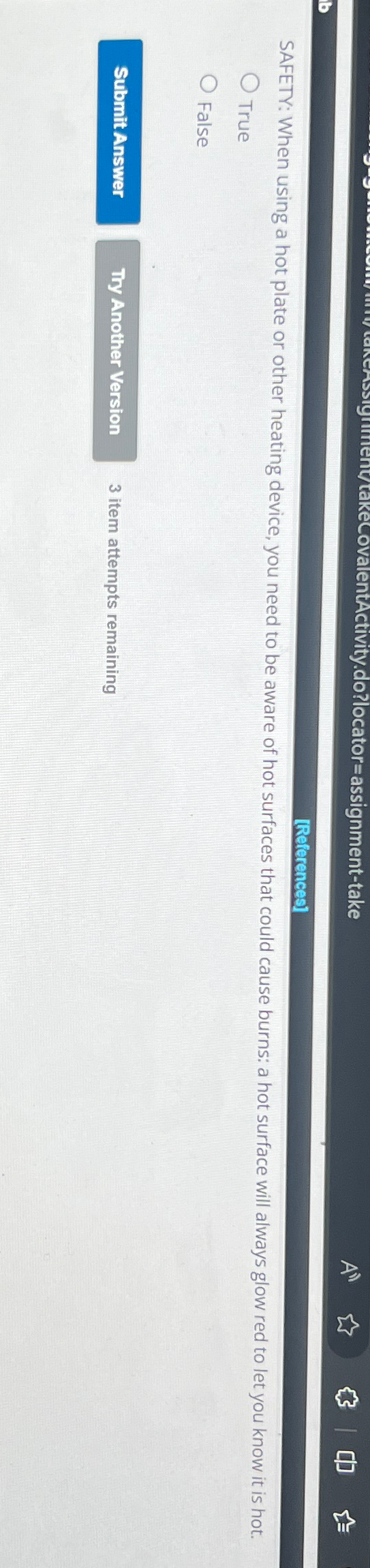 Solved [References]SAFETY: When using a hot plate or other | Chegg.com