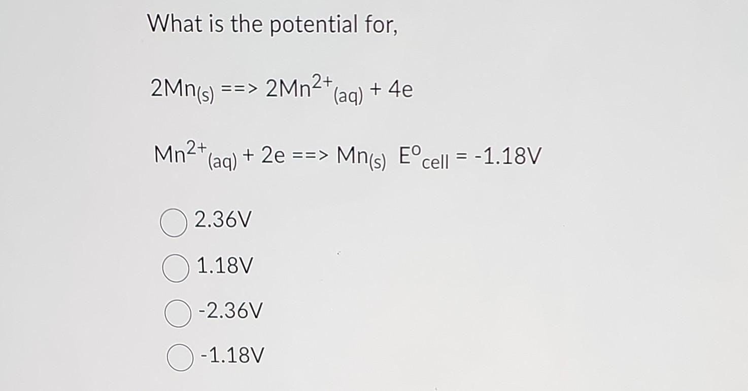 Solved What Is The Potential For, | Chegg.com